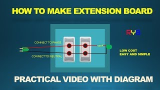 HOW TO MAKE ELECTRICAL EXTENSION BOARD DIA PRECTICAL VIDEO