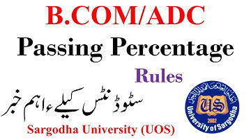BCOM ADC Passing Percentage Rules Sargodha University - ADP Students UOS