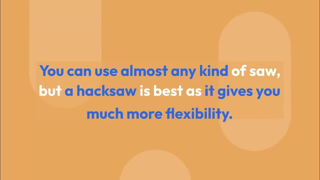 Can you cut PVC pipe with a hacksaw YouTube