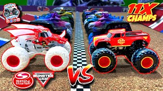 Toy Diecast Monster Truck Racing Tournament | Round #21 | Spin Master MONSTER JAM Series #8 🆚 #19