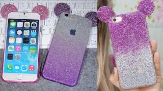DIY: COMO FAZER CAPINHA DE CELULAR DO MICKEY (FÃCIL) Capinha Celular Glitter | FaÃ§a vocÃª mesma
