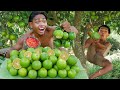 Mouth Watering eating Super Spicy Oranges - Look So Yummy With Survival Skills