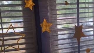 Blue and Gold Curtains with Stars and Moons