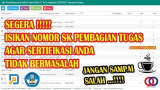 Segera Masukkan Nomor SK Pembagian Tugas Agar Sertifikasi Anda tidak bermasalah Nantinya