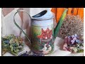 Country style watering can - Decoupage tutorial ♡♡♡  Inspiration for Daily Art Poland