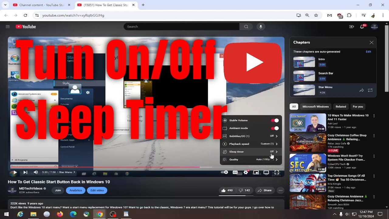 How To Turn On/Off Sleep Timer in YouTube [Guide] - YouTube