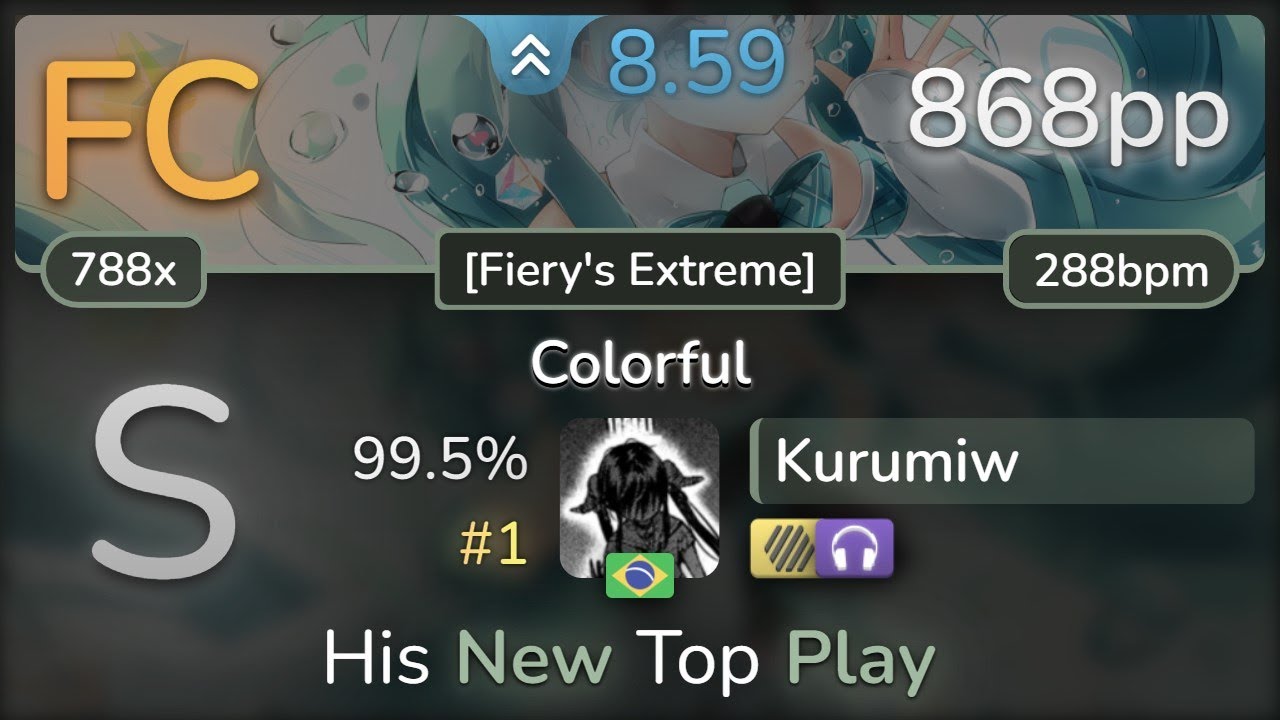 Kurumiw | HAG - Colorful [Fiery's Extreme] +HDNC 99.5% (#1 868pp FC ...