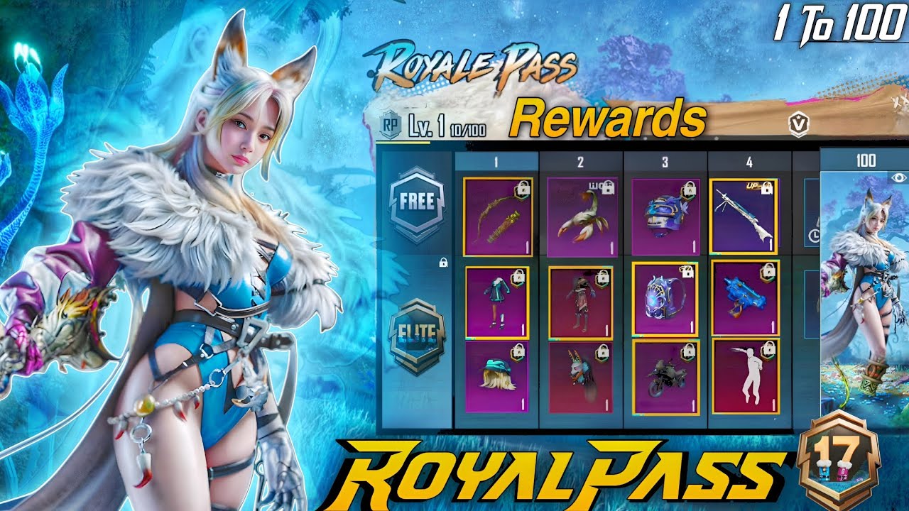 Free Upgrade skin BGMI A17 Royal Pass Leaks! 1–100 RP Rewards