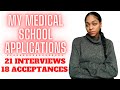 All the Results of My Med School Application Cycle| 21 INTERVIEW INVITES| 18 MED SCHOOL ACCEPTANCES|