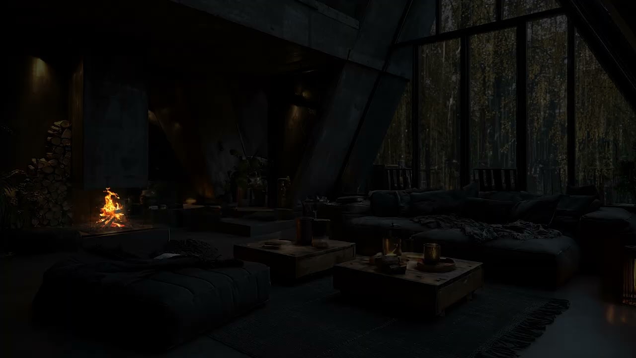 Heavy Rain in a Quiet Forest Cabin | Deep Nature Ambience for Sleep, Relaxation and Peaceful Focus