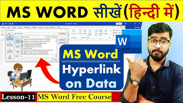 MS Word Part 11 | MS Word Tutorial  | MS-Word Tutorial for Beginners | Hyperlink on Data