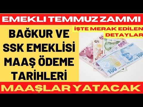 BAĞ-KUR VE SSK EMEKLİ MAAŞ ÖDEME TARİHLERİ