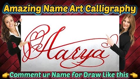 Aarya Name Signature Calligraphy Status | How to Draw, Cursive Calligraphy with Cut Marker