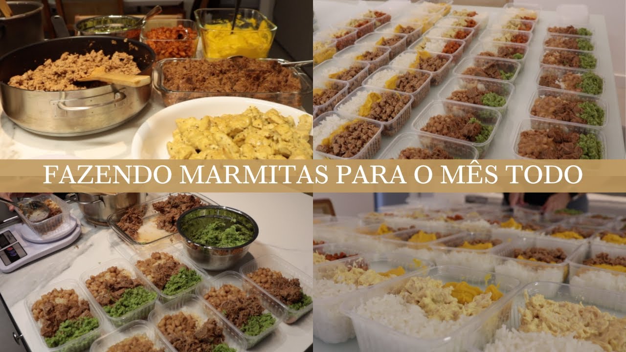 PREPARANDO AS MARMITAS PARA O MÊS | lista, quantidade e produção de marmitas congeladas