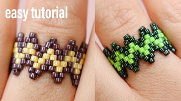 Beading zig zag Ring Chic and Elegant /easy tutorials /stylish model for a set