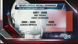 General Motors, Subaru models added to Takata air bag recall