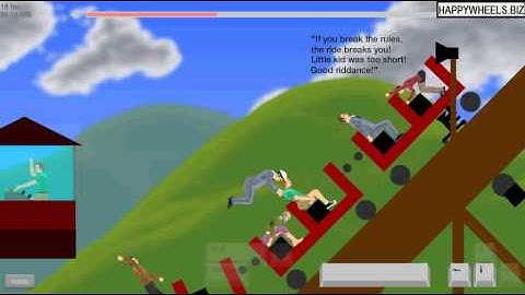 Level Roller Coaster Fix  - Happy Wheels Game - Level Walkthrough