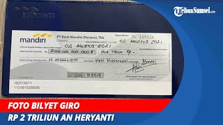 Beredar Foto Bilyet Giro Rp 2 Triliun an Heryanti | Pihak Bank Mandiri No Comment