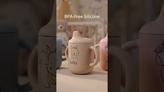 Personalized Baby Silicone Sippy Cup – Custom Name Water Bottle for Babies & Toddlers