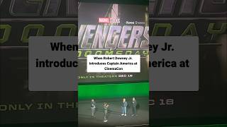 When Robert Downey Jr. introduces Captain America at CinemaCon