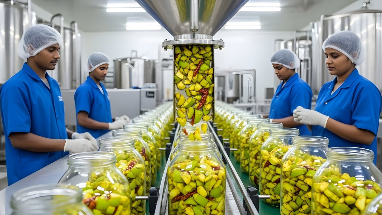 World’s Biggest Green Mango Pickle Factory  1 Million Pickles Daily