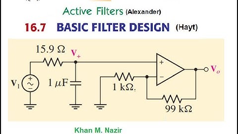 ENA 14.8.1 (16.7 ref: Hayt) (Urdu/Hindi) Active filter (Low pass)