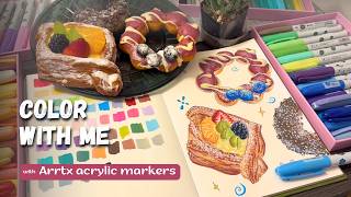 Draw Cute Desserts with Color Theory | Trying Arrtx Acrylic Markers