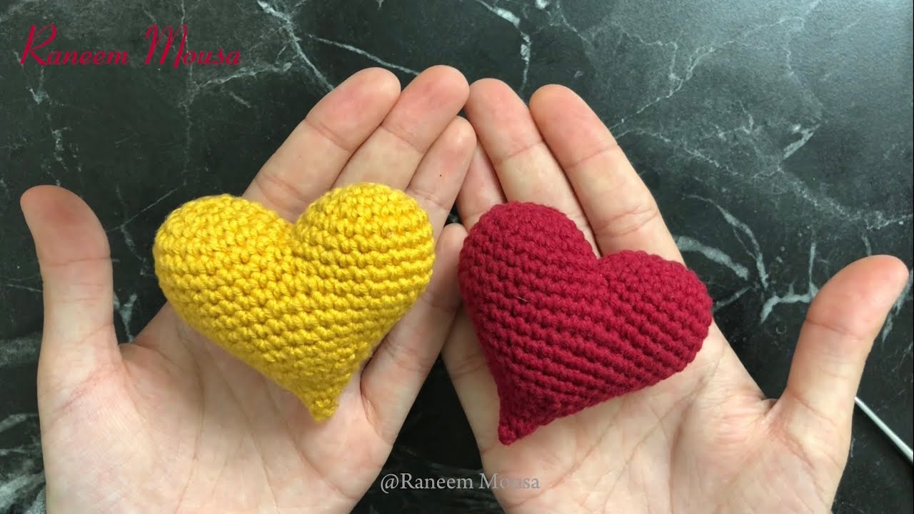 طريقة عمل قلب حب من الكروشيه😍 Tığ işi kalp nasıl yapılır🫀how to make a heart from crochet ❤️