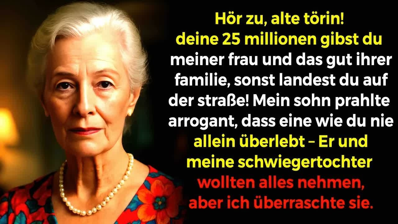 „Du dumme Alte – deine 25 Millionen wirst du meiner Frau überlassen.“ Mein Sohn stand in meinem Wohnzimmer und drohte mir, mich auf die Straße zu setzen, während seine Frau auf meinem Sofa lag,...