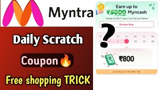 Myntra Push to Spin | Daily Scratch Coupon Claim |  Myntra free shopping daily TRICK  screenshot 1