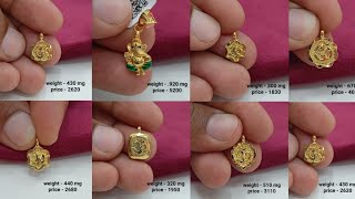 light weight gold Ganesh Pendant Designs with weight & price // Daily use gold om pendant designs