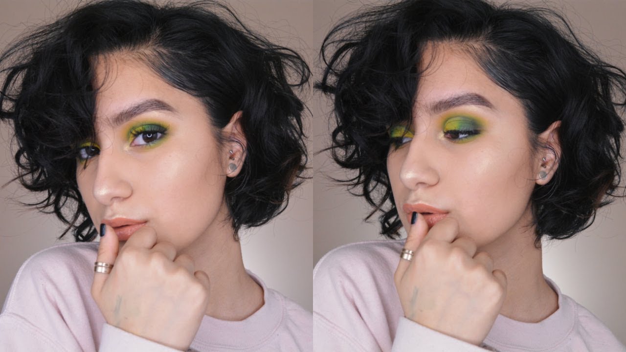 LIME GREEN HALF CUT CREASE MAKEUP TUTORIAL YouTube