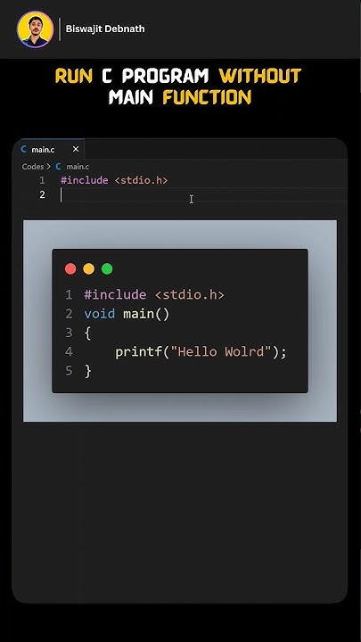 Run C program without main function - YouTube