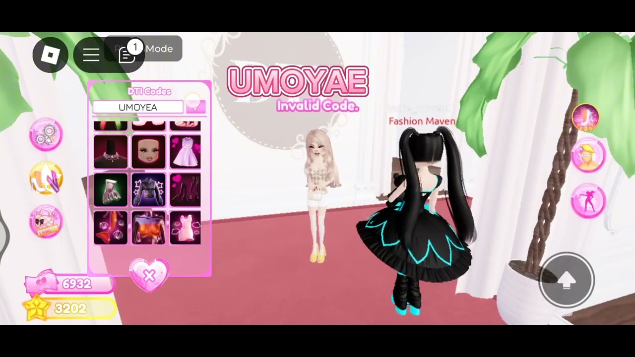 Dti codes UMOYAE and S3M_OW3N_Y4Y and D1ORST4R and MOTOPRINCESSWAV ...