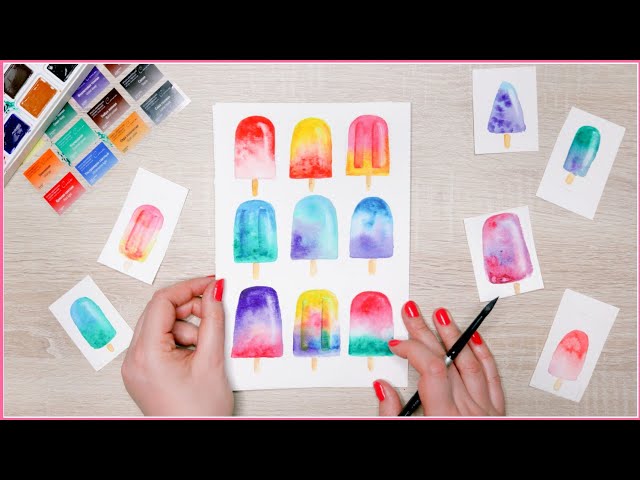 How To Paint Popsicles with Watercolor | Creative Saturday Live Painting Session 2