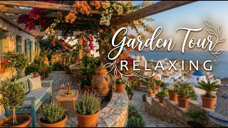 Mediterranean Coastal Garden Escape 🌊🌿 |🏡 Relaxing Backyard Tour 🍃