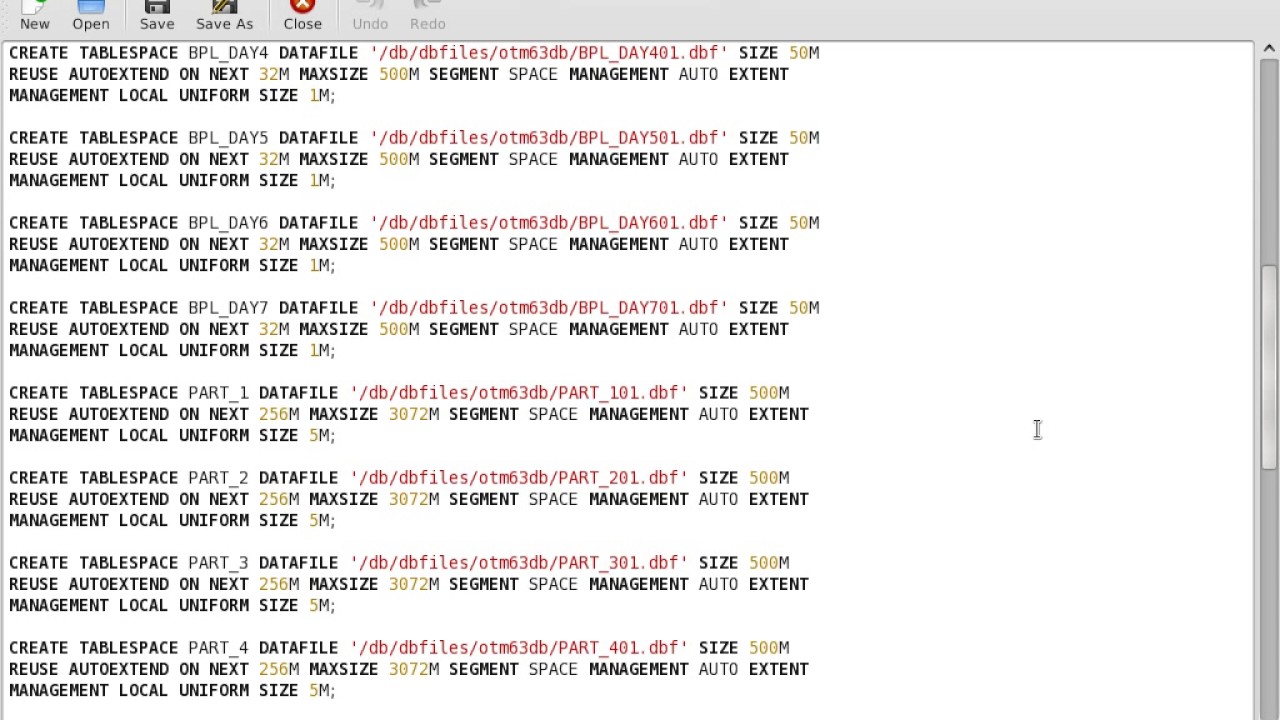 OTM 6.3.6 Installation Guide (Oracle Linux 6.3) - Part 18 - Create OTM Tablespace