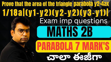 Inter maths-2b-parabola-7- marks important problem -video-1|class-2 #maths2b #parabola  #inter2b