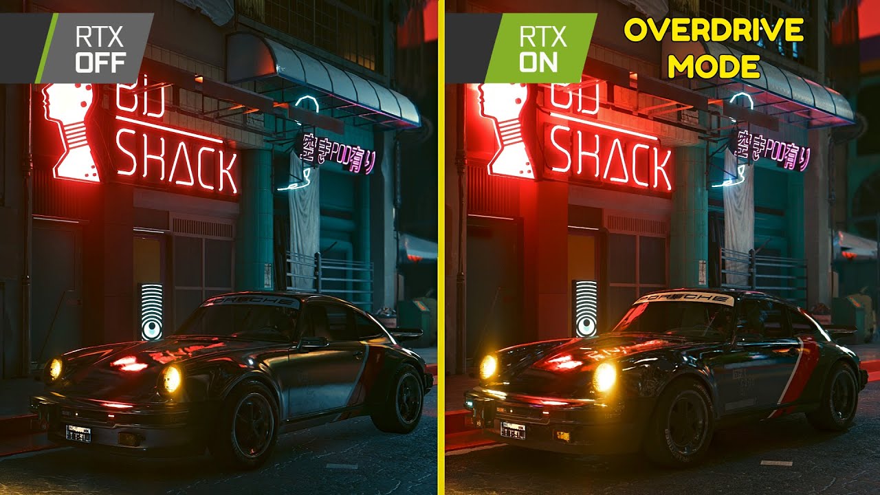 Cyberpunk 2077 Ray Tracing: Overdrive Mode Technology Preview Rasterization  vs. Full Ray Tracing Comparison #004