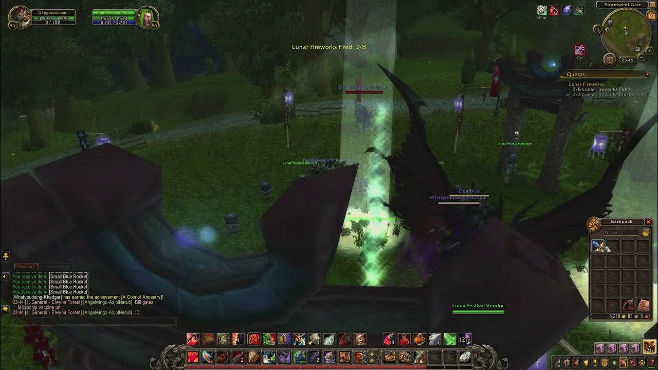 World of Warcraft Lunar Festival Lunar Fireworks Quest ID 8867