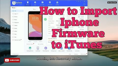 IMPORT IPSW FIRMWARE INTO ITUNES FOR ALL IPHONES