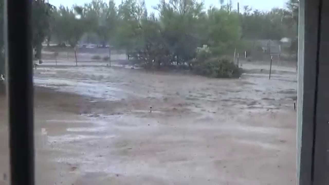 Arizona Monsoon Storm & Flash Flooding at my House Crazy storm!! - YouTube
