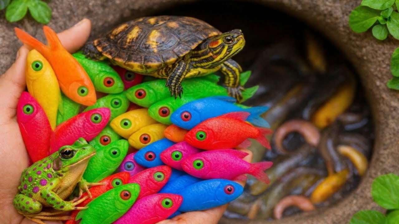 Amazing Pond Catch: Pencil Fish, Baby Turtles, koi fish, Eel, Snail & Exotic Species