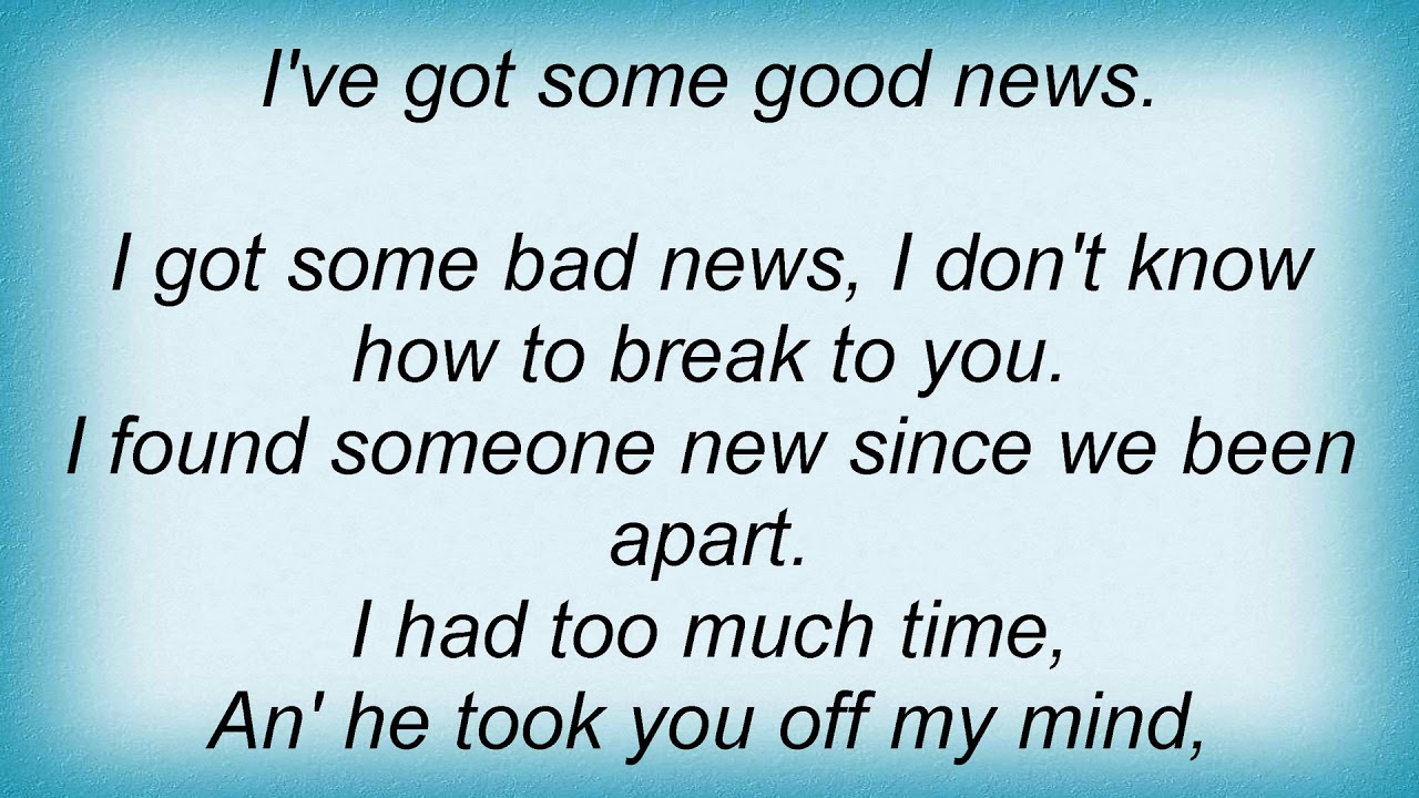 Strait Good News Bad News Lyrics YouTube Strait Good News Bad News Lyrics YouTube