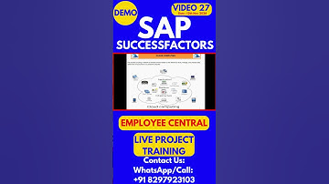 SAP SuccessFactors Employee Central Training Video 27 12th Nov 2024 #sapsuccessfactorstraining