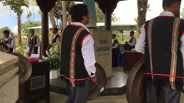 Đội công chiêng của làng Đăk sơ me , lễ tạ ơn Đức mẹ