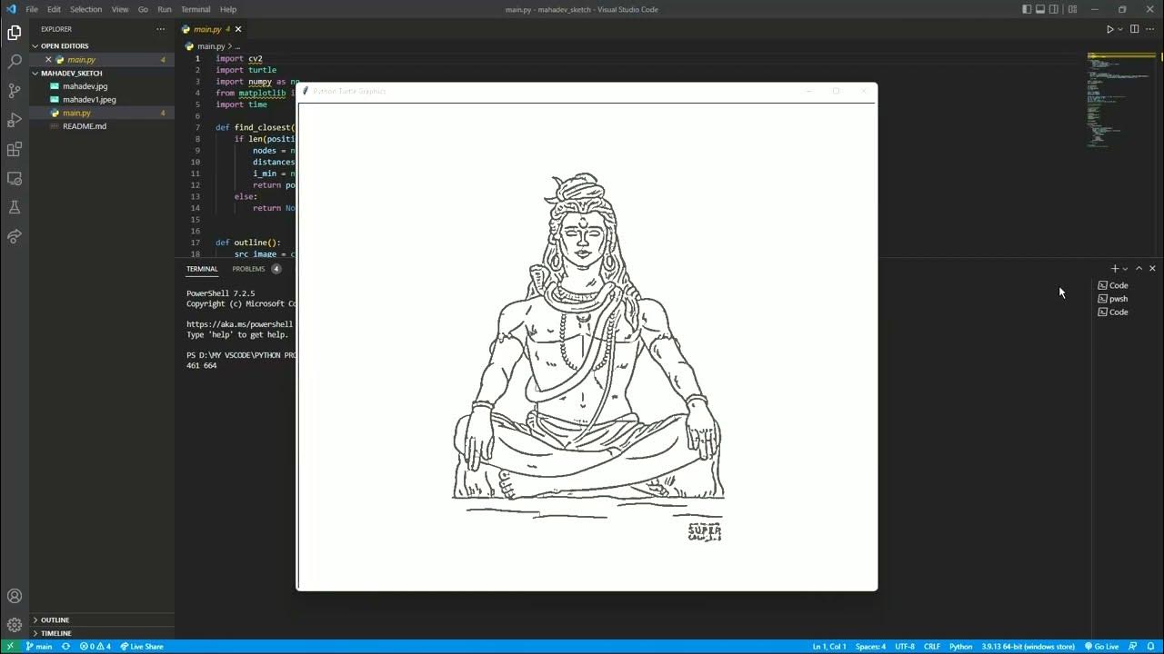 Mahadev Sketch Using Python - YouTube