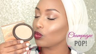 BECCA X Jaclyn Hill Shimmering Skin Perfector Champagne Pop  | Review & Demo on Dark Skin ♡