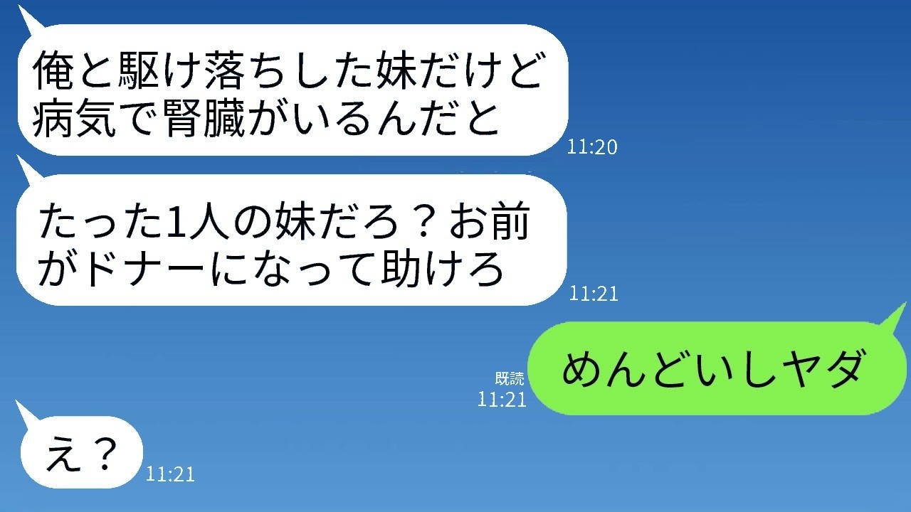 40歳の誕生日に駆け落ちした元夫からの突然の『妹のドナーになれ』要求…私の返答が衝撃すぎた
