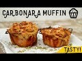 Carbonara Muffins | Receta carbonara con nata y huevo | Magdalenas saladas de aperitivo